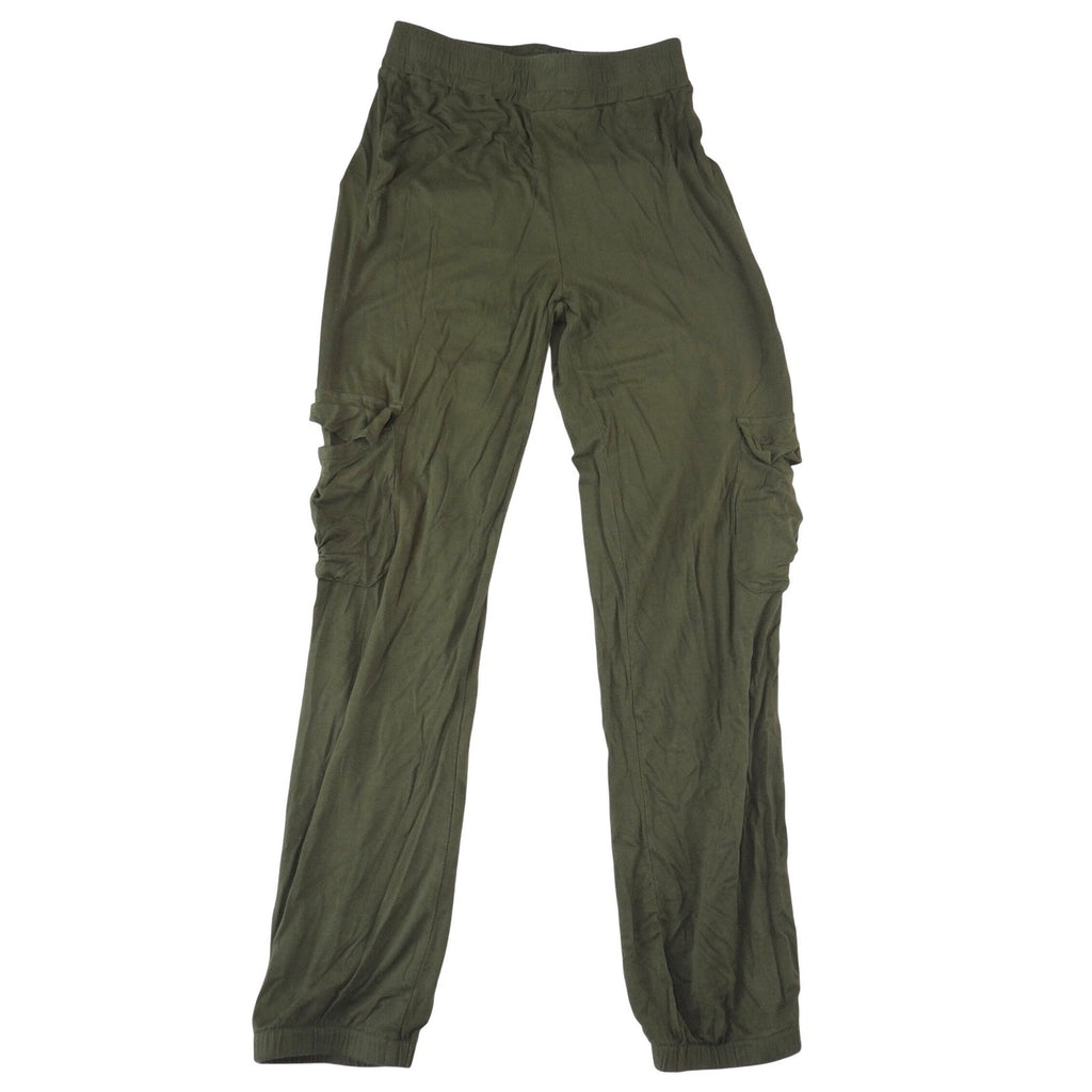 Double Auspicious Olive Green Cargo Joggers Elastic Waist Pants Mens S/M