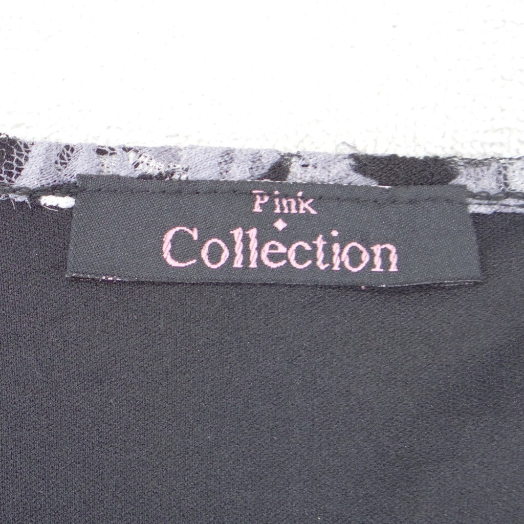 Pink Collection Grey Floral Lace Short Sleeve Scoop Neck Blouse Top