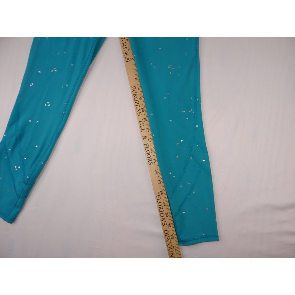 All In Motion Teal Star Print Athleisure Leggings Size XL 14 16