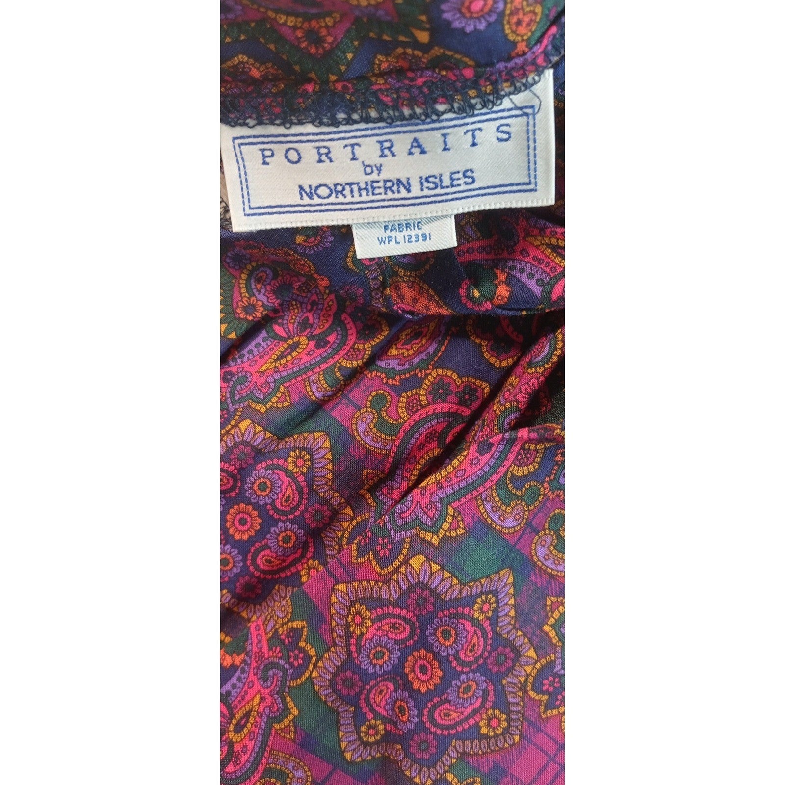 Portraits by Northern Isles Pleated Maxi Skirt Paisley Print Rayon Size 8