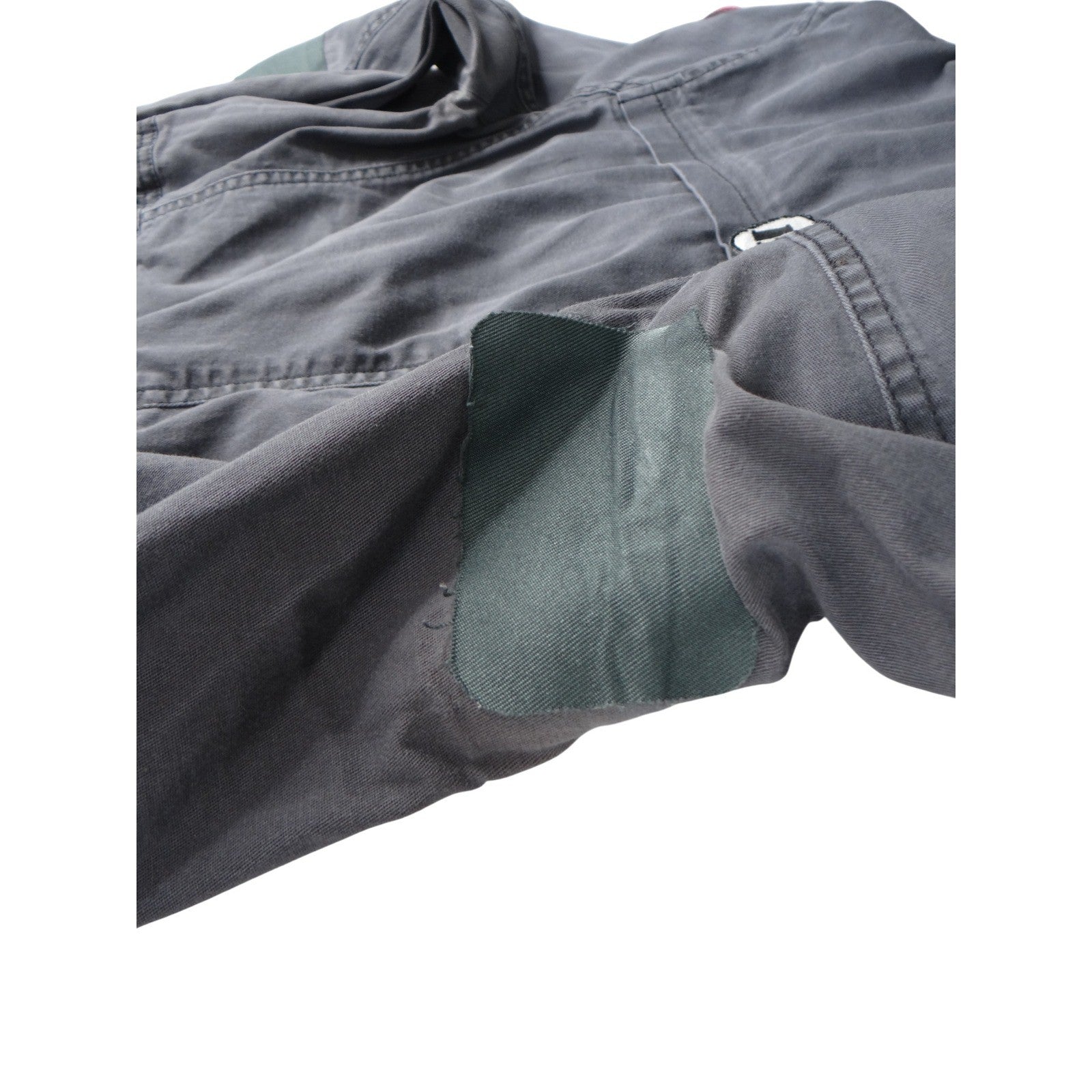 Express Gray Utility Jacket Women's Size L Patches Military Style