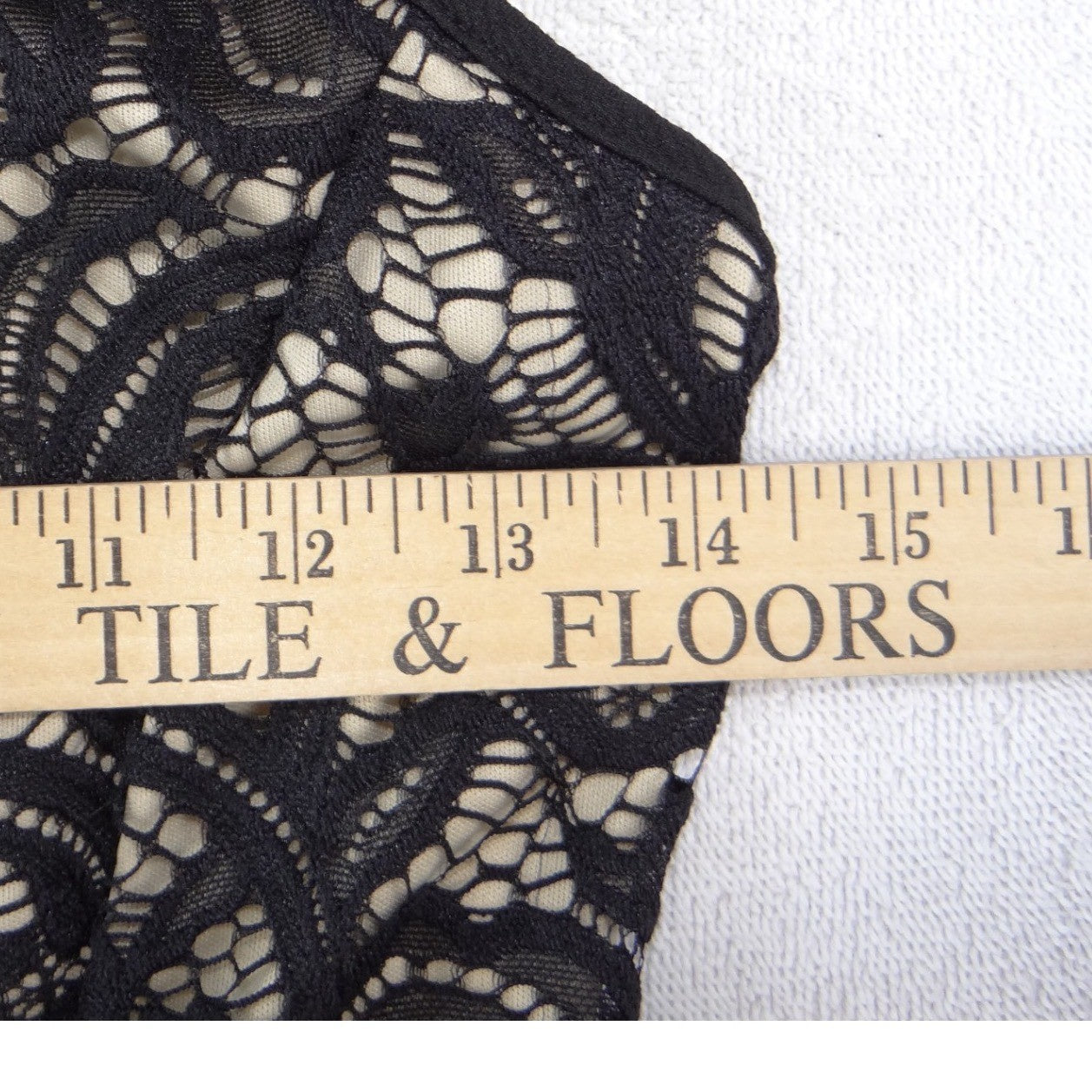 Papaya Womens Black Floral Lace High Neck Crop Top Spaghetti Strap Medium