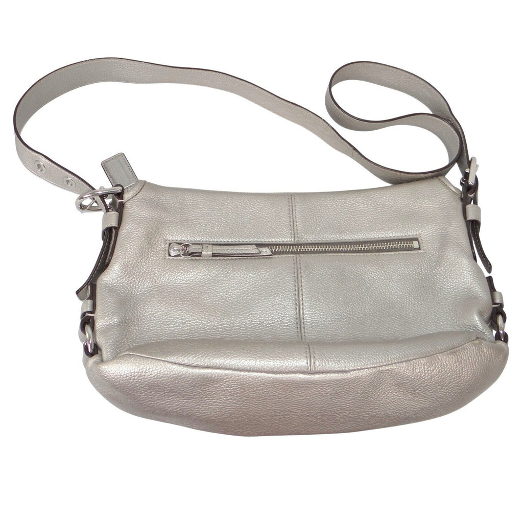 Coach Penelope Metallic Champagne Leather Shoulder Bag Turnlock F15170 Womens