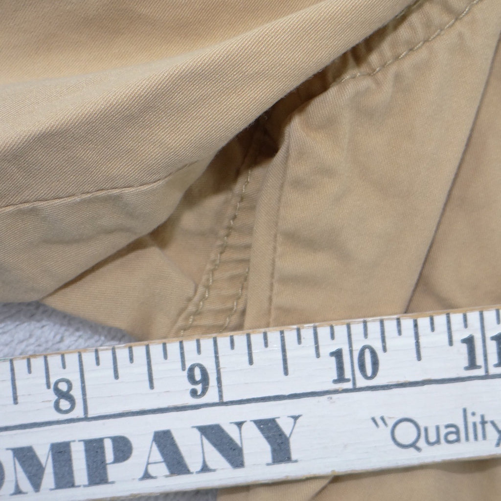 St Johns Bay Womens Khaki Chino Shorts Tan Cotton Twill Size 14 Casual Utility
