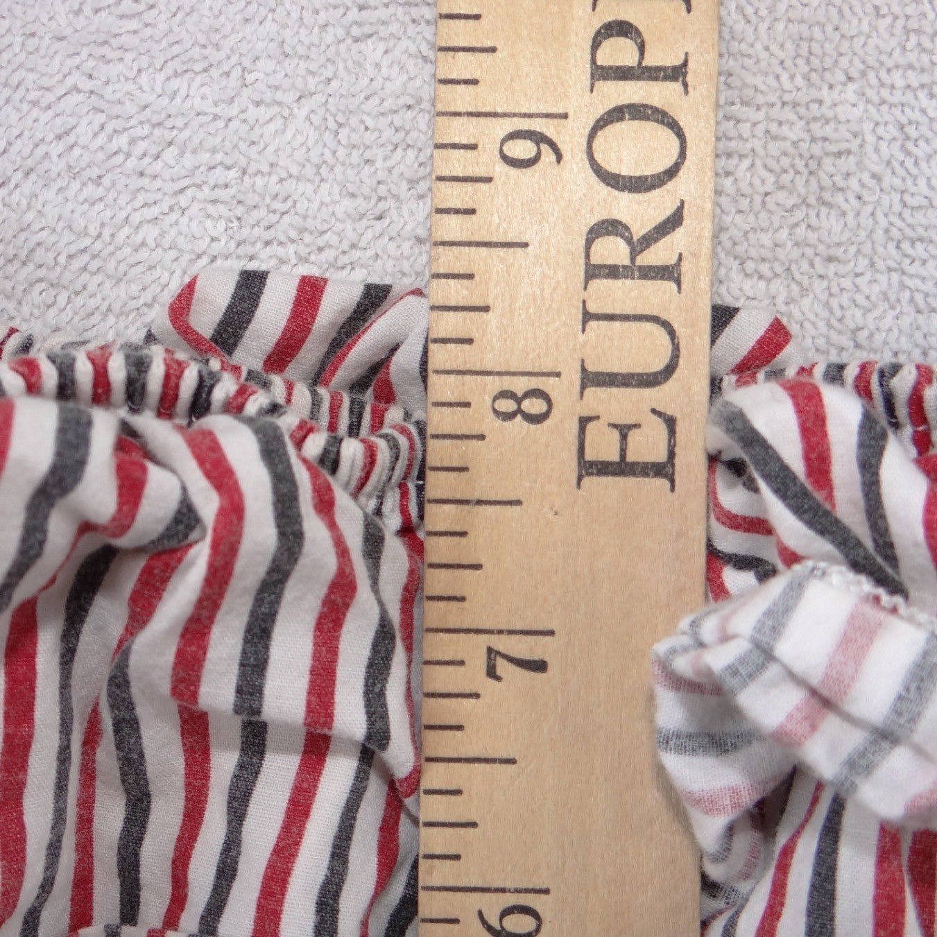 Red White Blue Striped 2 Piece Set Ruffle Crop Top and Shorts Americana Summer