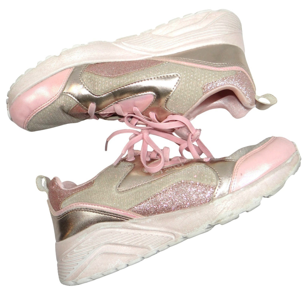 Skechers Kids Girls Sneakers Pink Gold Glitter Memory Foam Size 5