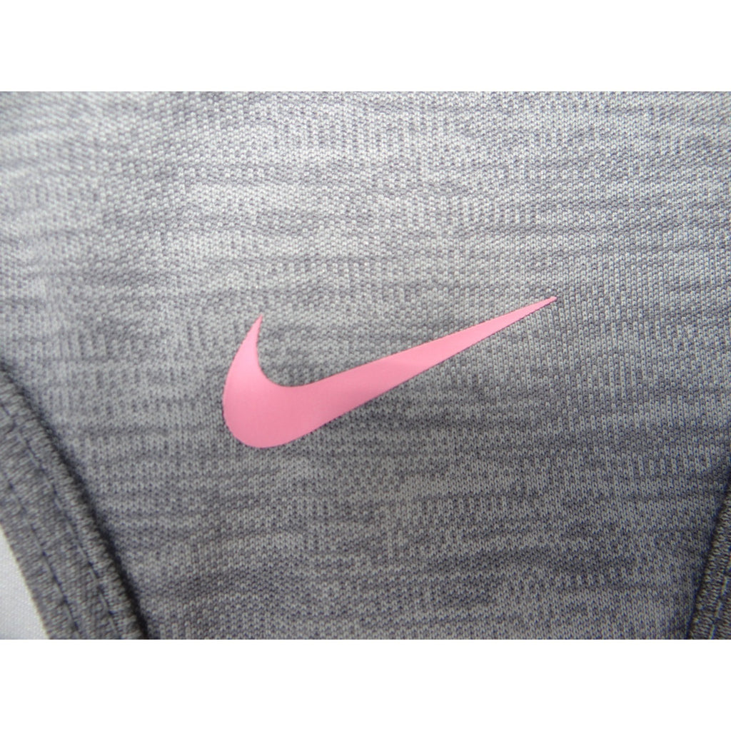 Nike Dri Fit Racerback Tank Top Gray Pink Stripes Athletic Workout Size S