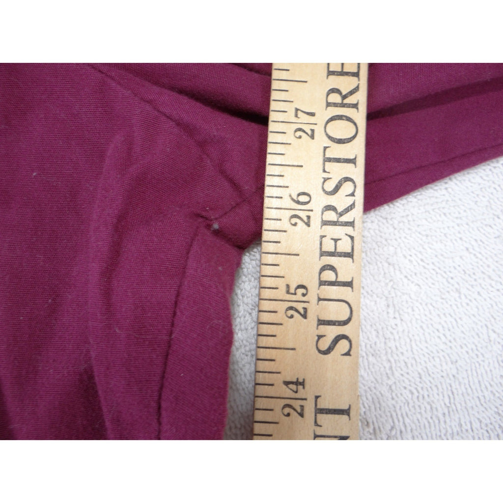 Butter-Soft Womens Scrub Set Burgundy V-Neck Top Elastic Waist Pants Size Small