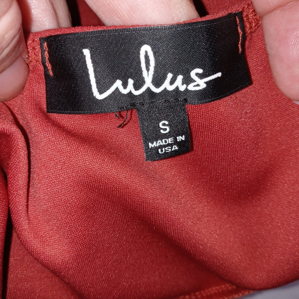 Lulus Coral Red Spaghetti Strap Bodycon Mini Dress Wrap Skirt Size S