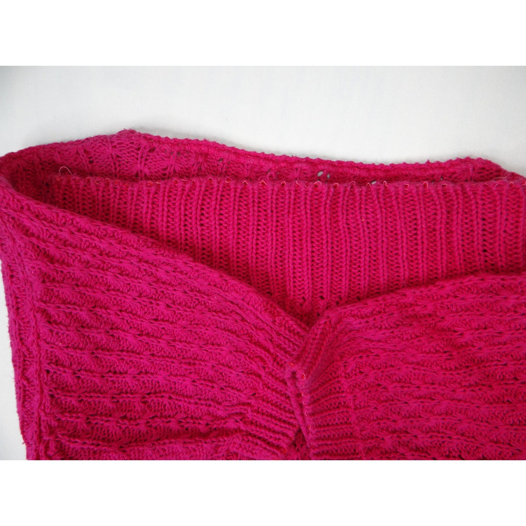 Vintage Nicole Curie Knit Sweater Women M Pink Short Sleeve Textured Pullover