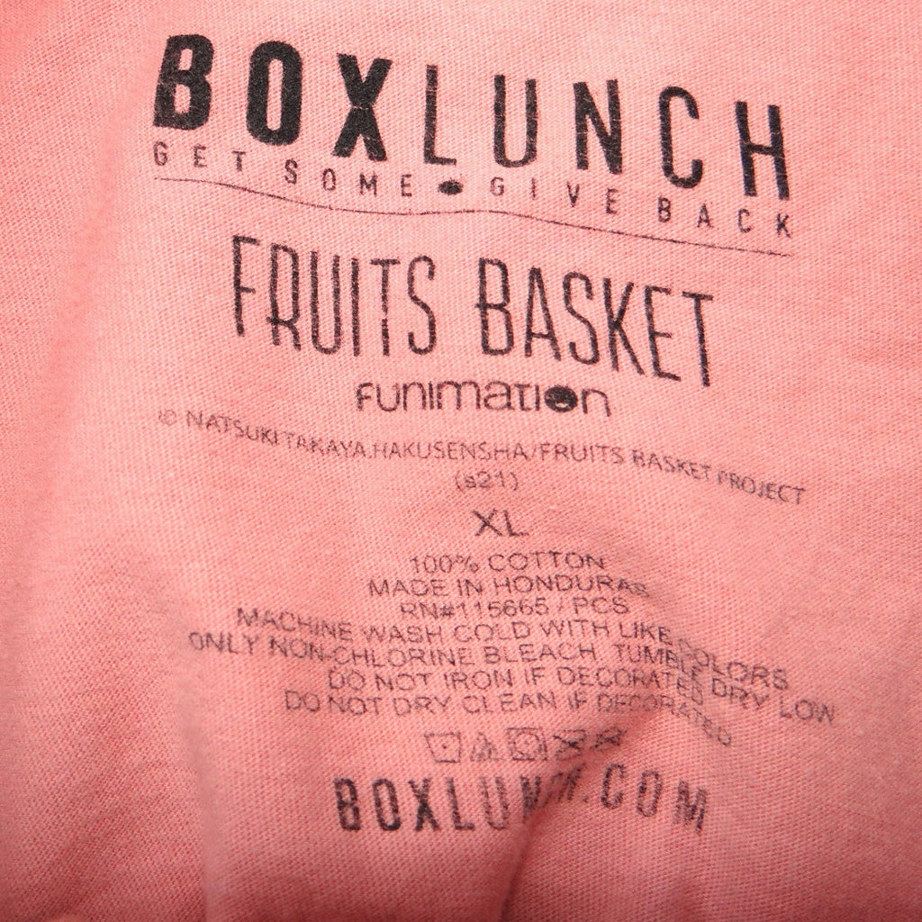 BoxLunch Womens XL Fruits Basket Anime Graphic TShirt Pink Crew Neck Cotton
