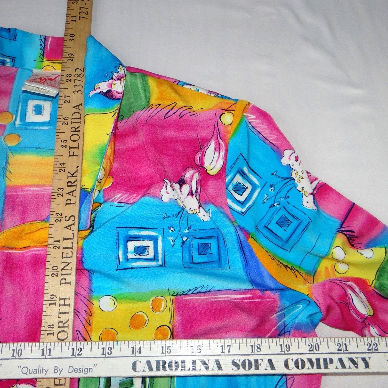 Vintage GW Division of Graff Abstract Floral Geometric Blazer Jacket Multi Sz 12