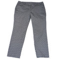 LOFT Outlet Petite Modern Trousers Pants Geometric Print Navy White Size 8P