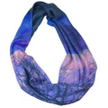 Infinity Scarf Winter Landscape Tree Sunset Print Blue Purple