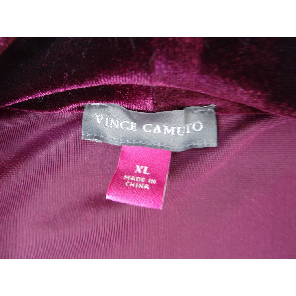 Vince Camuto Burgundy Velvet Ruched Tunic Womens XL