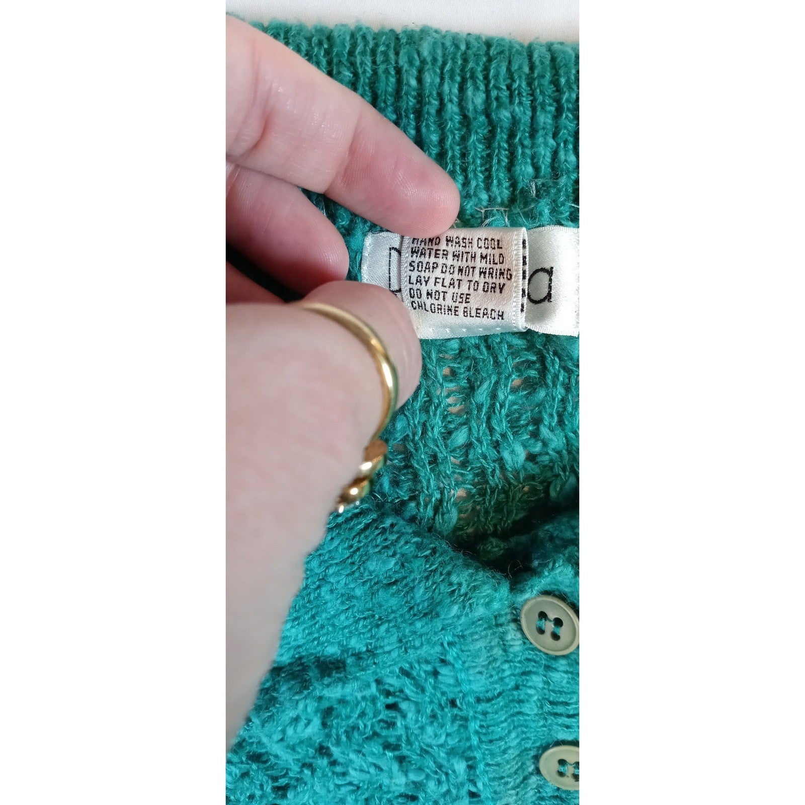 Vintage Rafaella Women's Green Textured Knit Polo Shirt Short Sleeve Size M