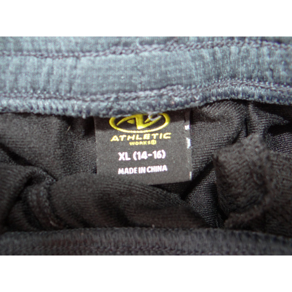 Athletic Works Mens XL 14-16 Black Neon Green Grey Track Pants Activewear 3084