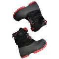 Khombu Hickory Kids Black Red Leather Faux Fur Lined Snow Boots Size 11M 801461