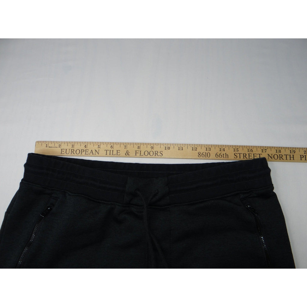 Hurley Black Jogger Sweatpants Athletic Lounge Drawstring Zipper Pockets Size L
