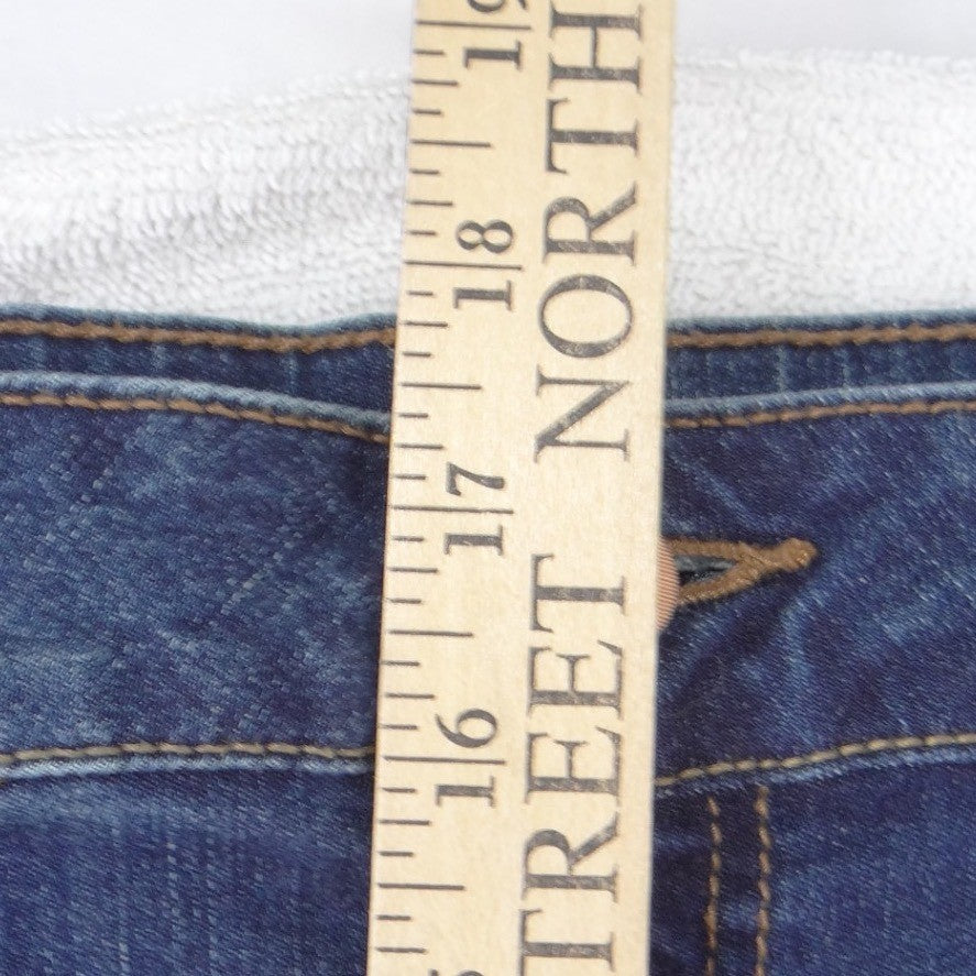 Faded Glory Womens Denim Mini Skirt Medium Wash Blue Size 14 Stretch Casual