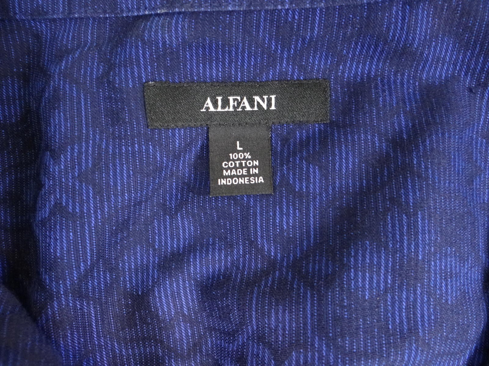 Alfani Men's Long Sleeve Button-Up Shirt Blue Large