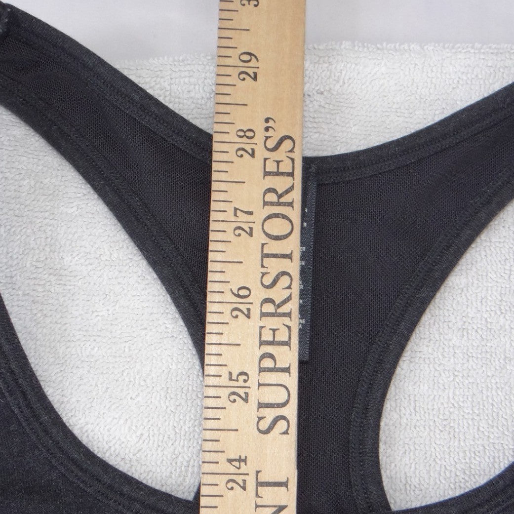 Womens Charcoal Black Racerback Athletic Romper Unitard Bodysuit XS