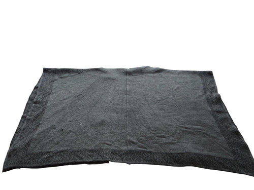 Black and Gray Women's Wool Wrap Shawl with Toggle Closure