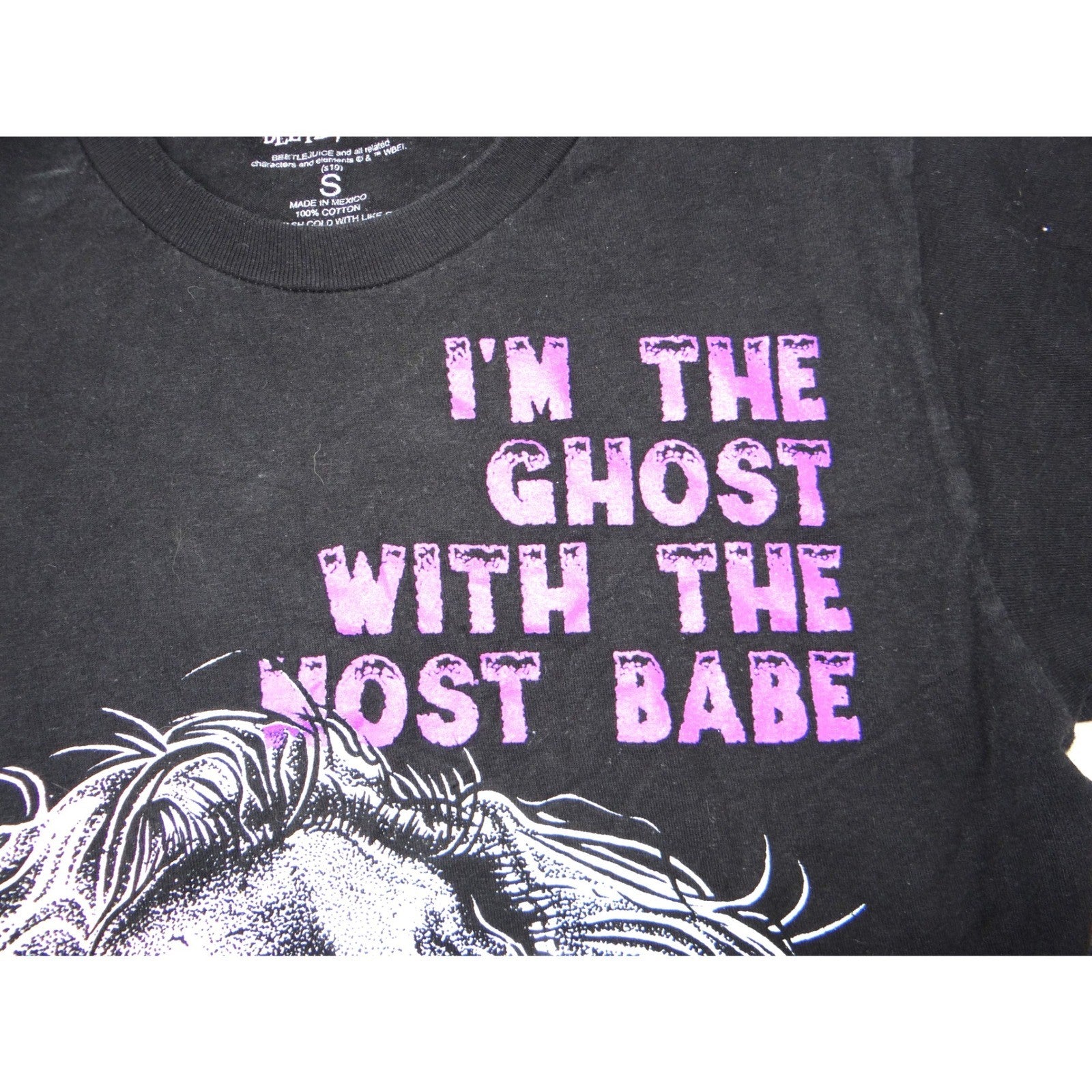 Beetlejuice Ghost With The Most Babe Graphic T Shirt Black Size Small