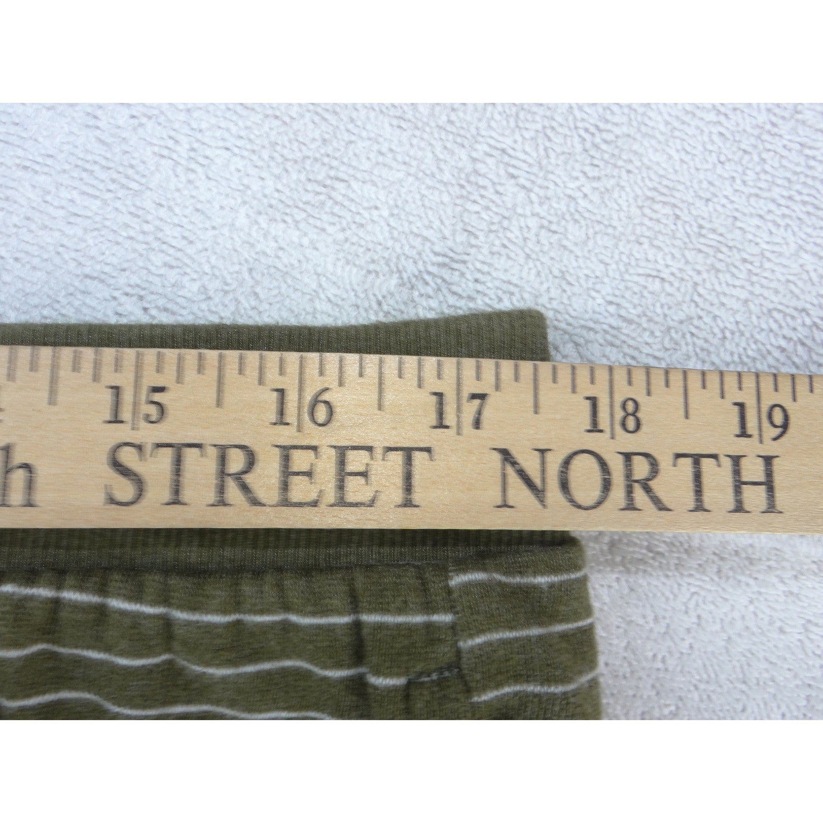 Stars Above Womens Olive Green Striped Lounge Pajama Shorts Large