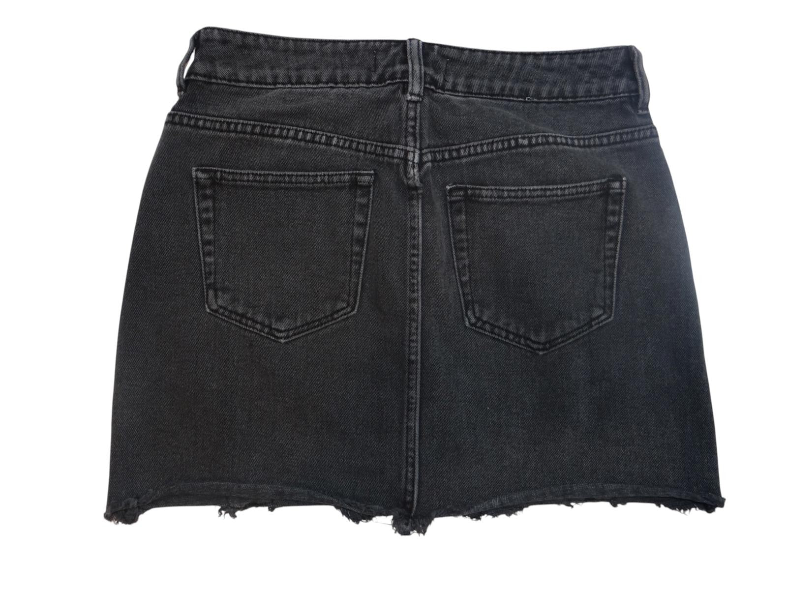 Pacsun Vintage Black Denim Skirt with Grommet Detail - Size 26