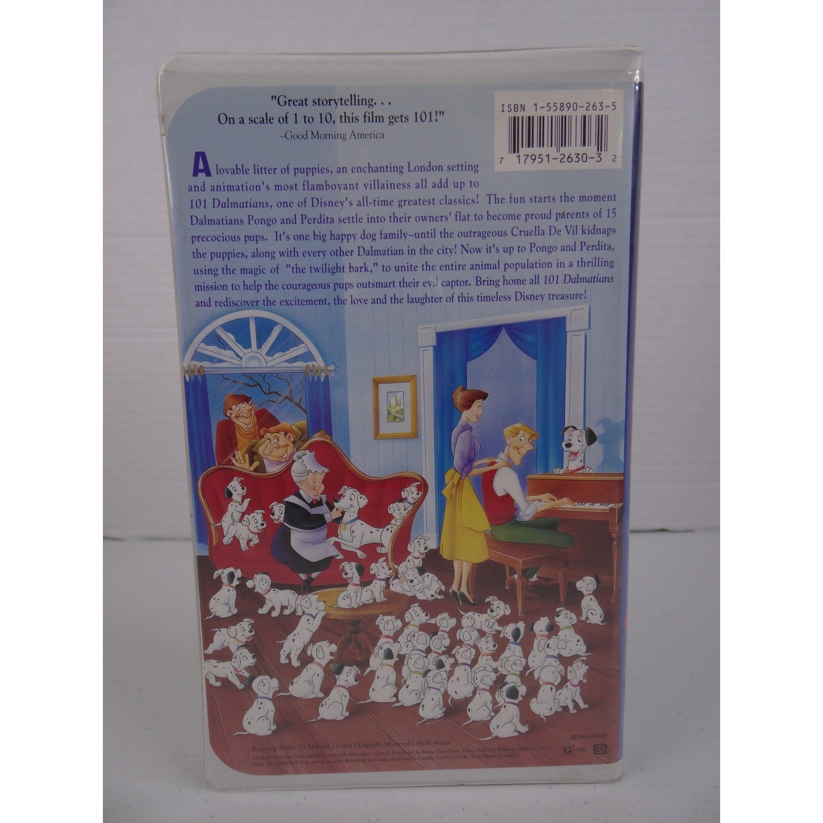 Walt Disney 101 Dalmatians VHS The Classics Black Diamond Clamshell TESTED