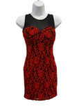 Material Girl Red Floral Lace Mini Dress
