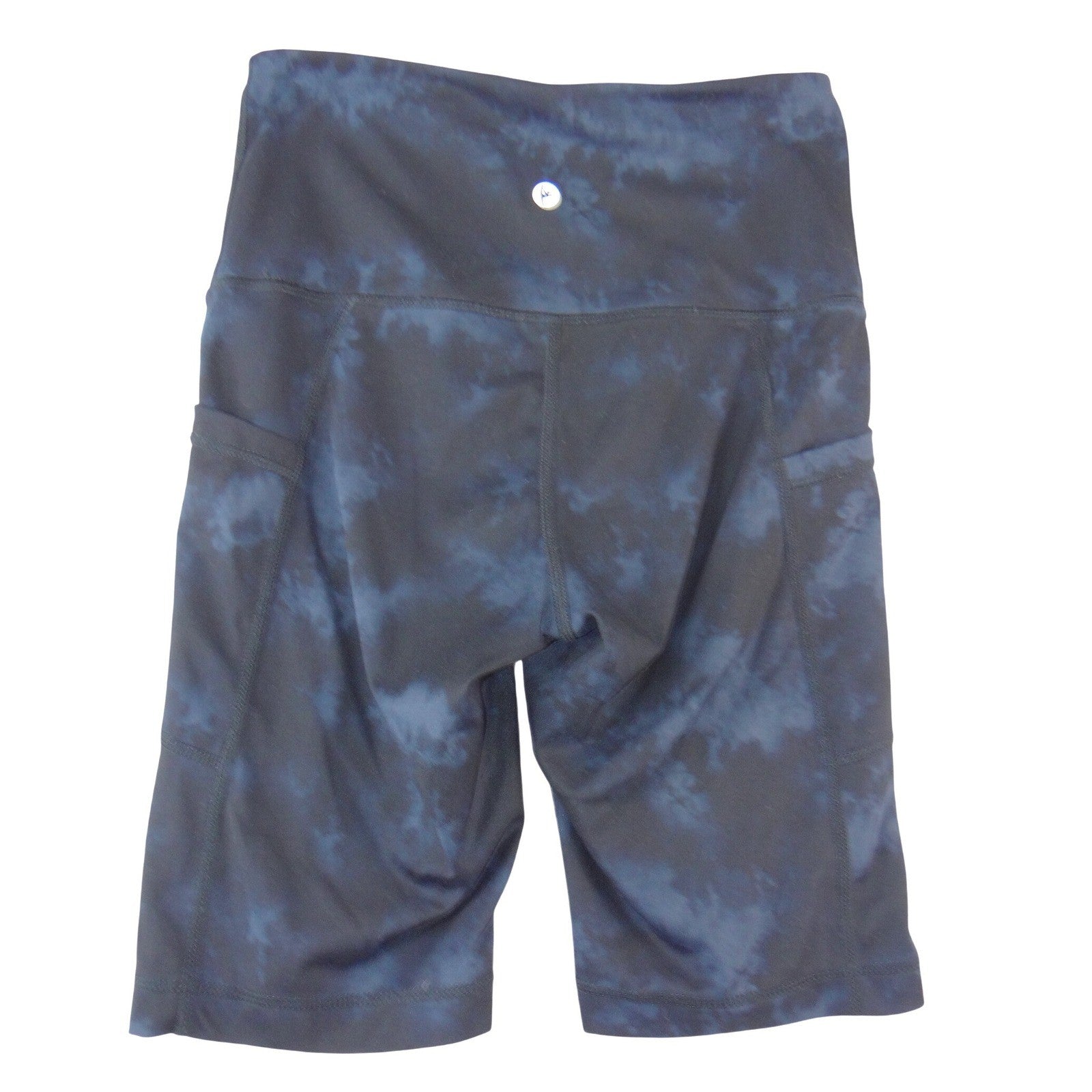 90 Degree by Reflex Womens XS Tie Dye Biker Shorts Navy Black High Rise Pockets