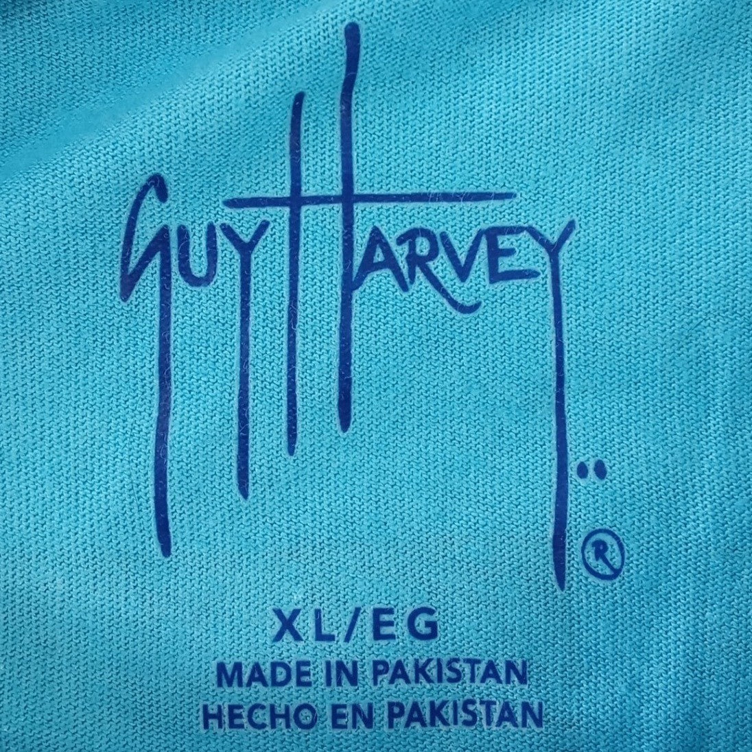 Guy Harvey Youth XL Turquoise Blue Marlin Fish Graphic Short Sleeve T-Shirt