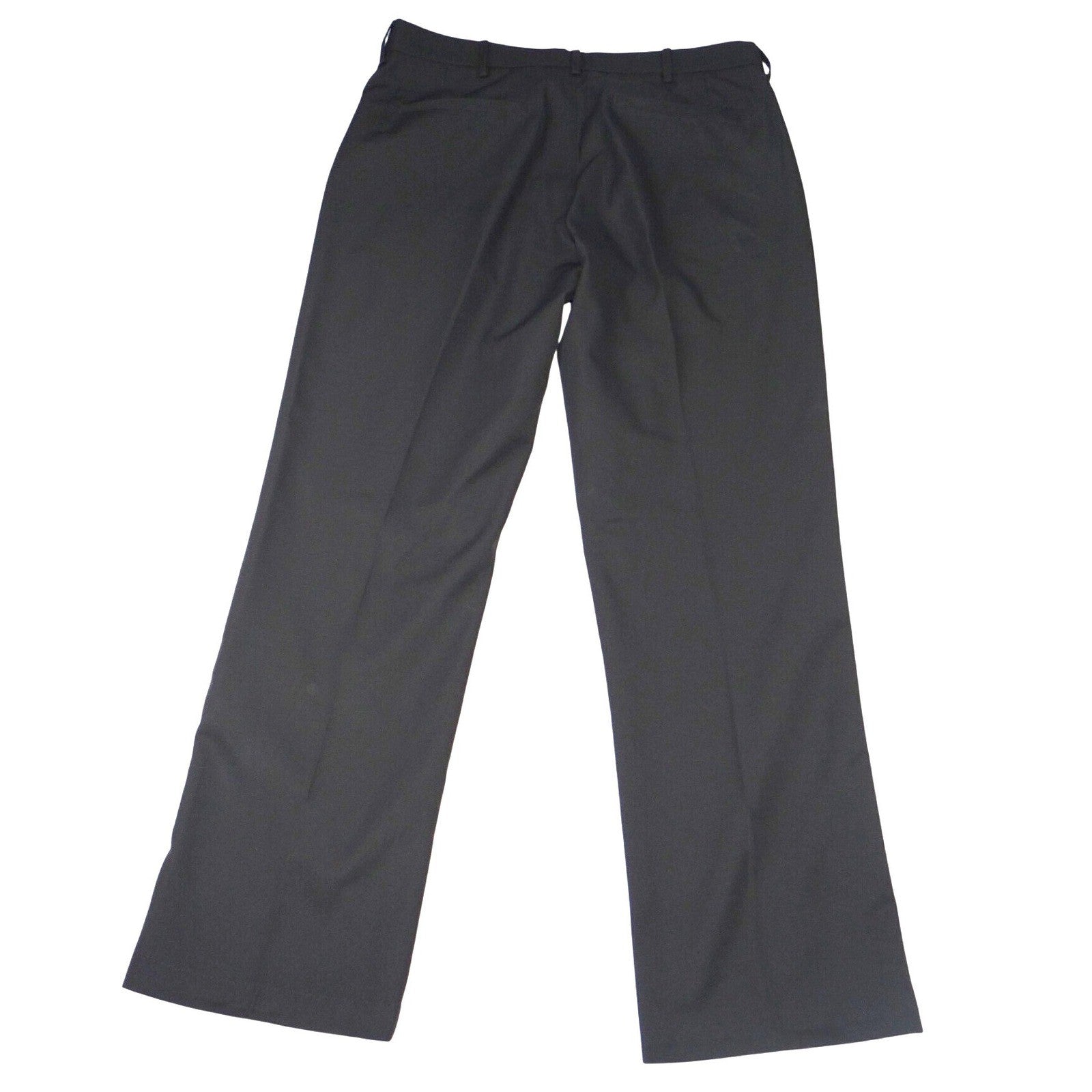 Haggar Mens Straight Fit Dress Pants Black 32x30 Polyester Flat Front Trousers