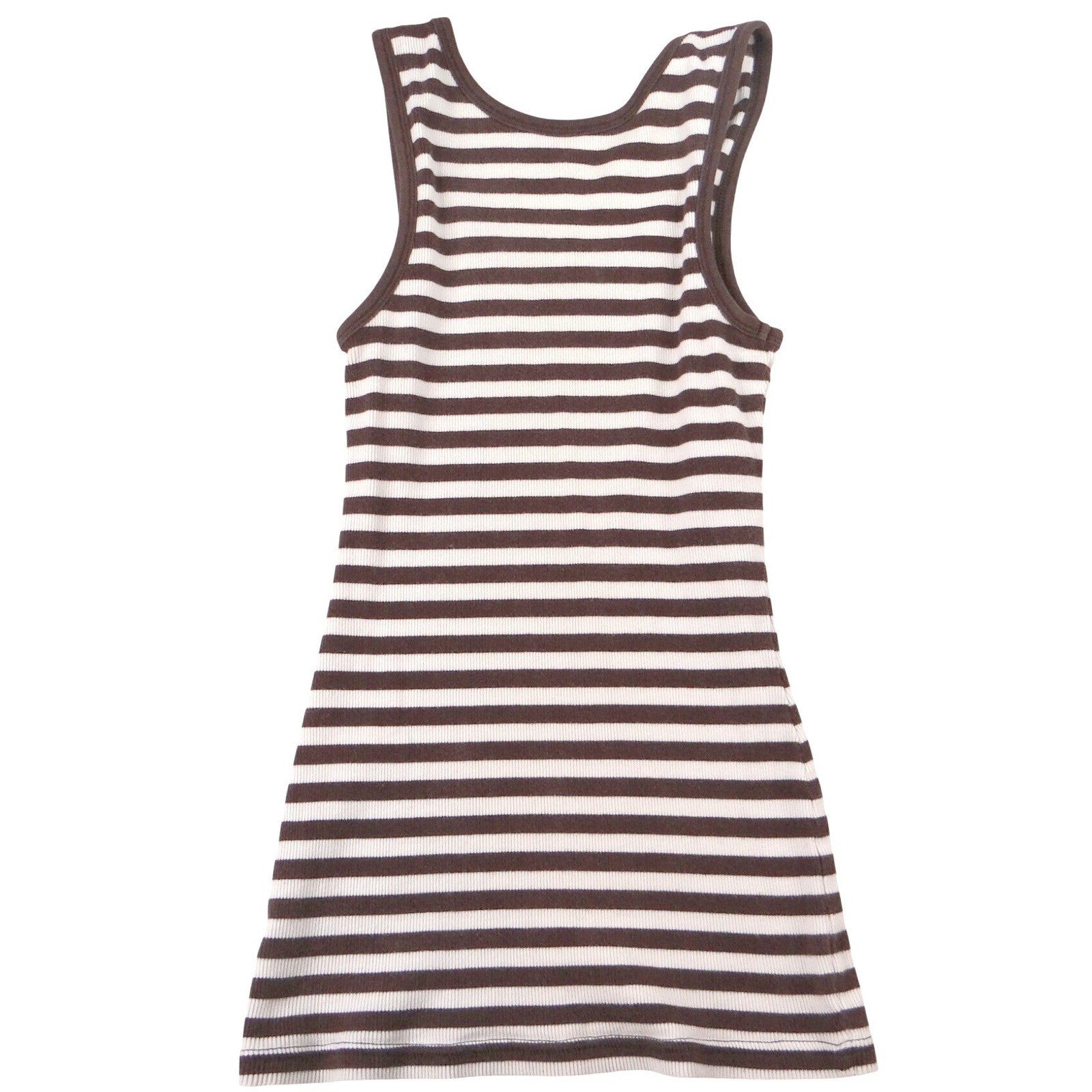 Gap Women Striped Tank Top Brown White Ribbed Racerback Casual Size XS