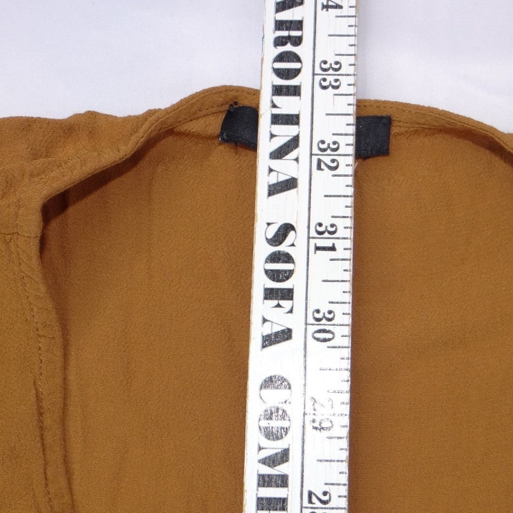 Madewell Ochre Mustard Yellow Button Front Crepe Mini Dress Womens Small S