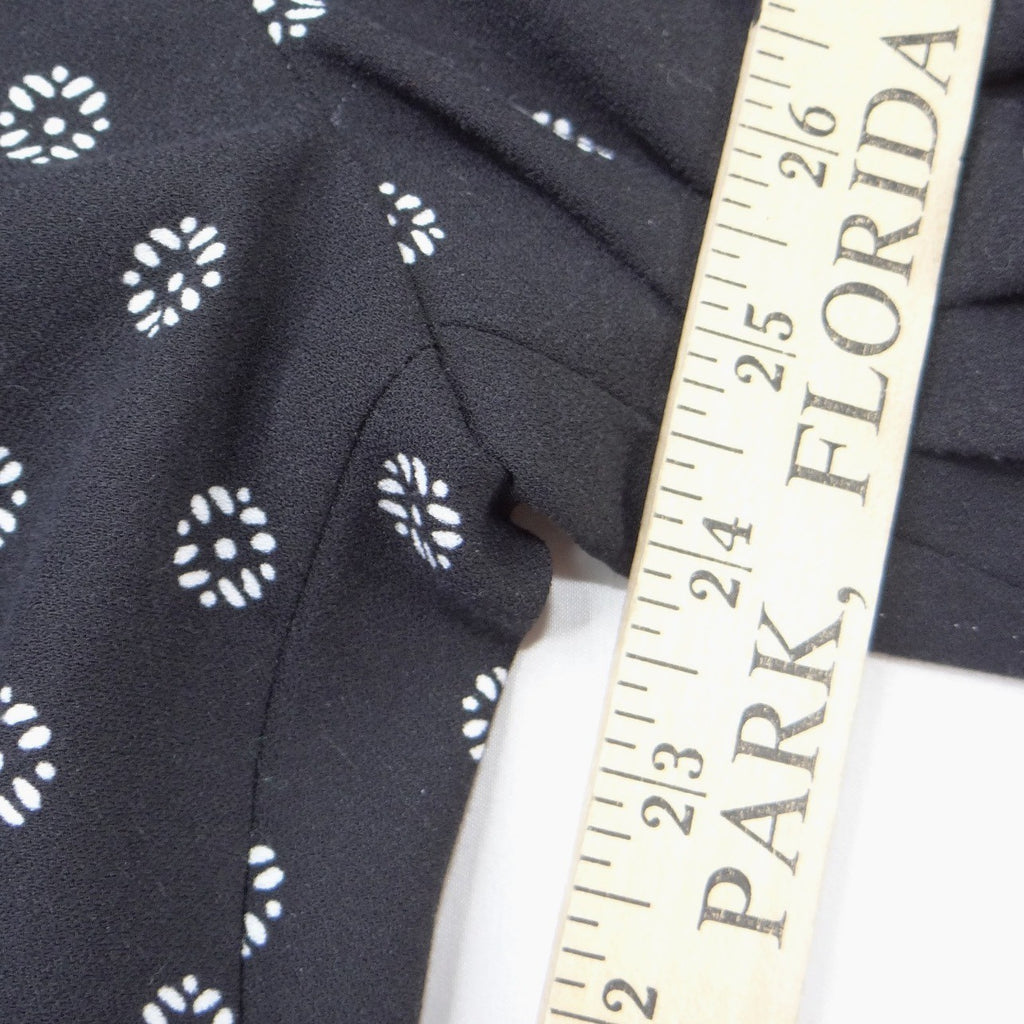Ann Taylor Factory Womens Black White Floral Medallion Wide Leg Pants Size 4