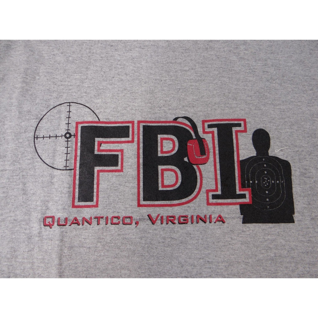 FBI Quantico Virginia Graphic T Shirt Grey Hanes Authentic Size L