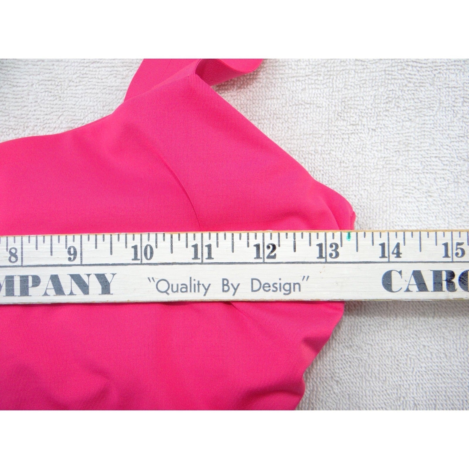Athleta Womens Hot Pink V-Neck One Piece Swimsuit 32D/DD Adjustable Straps