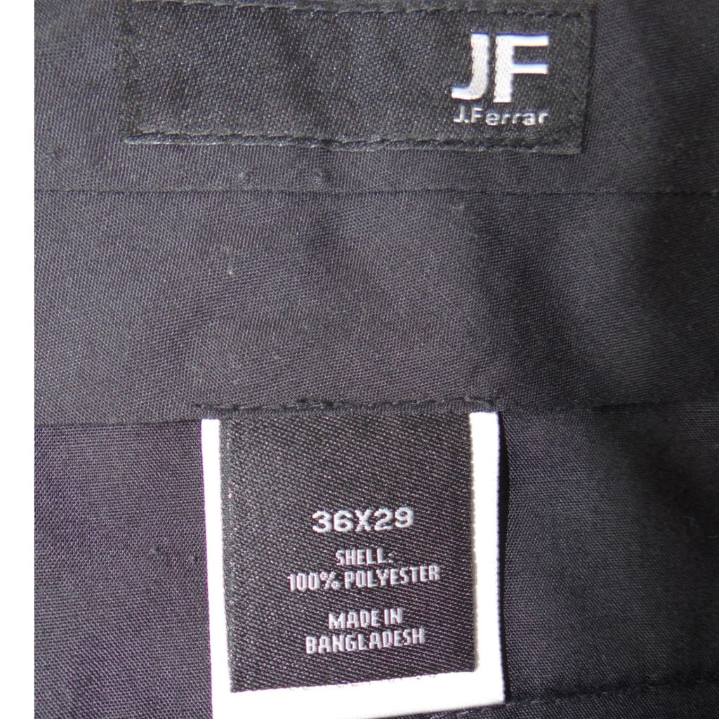 JF J Ferrar Mens Black Dress Pants Flat Front Straight Leg 36x29 Solid