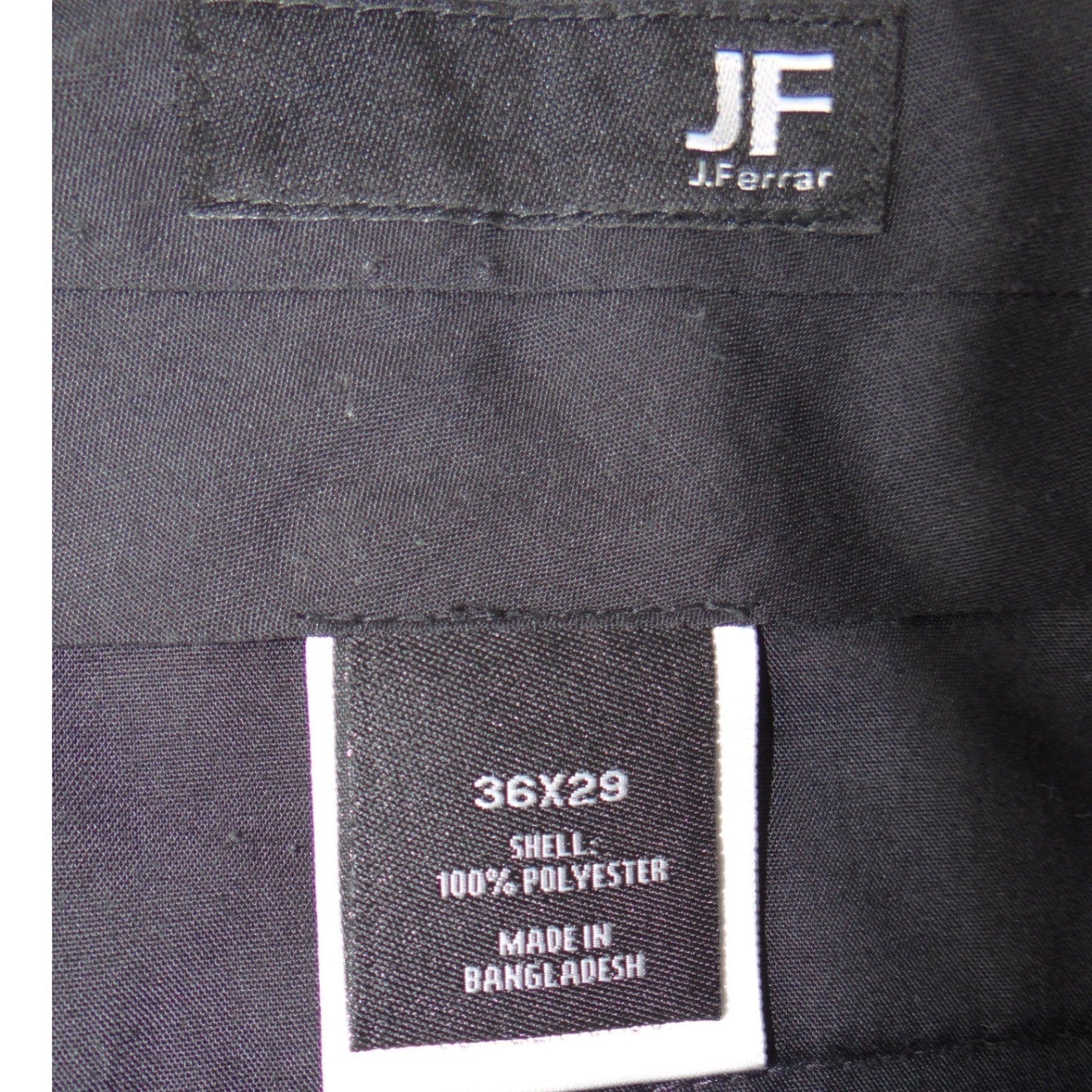 JF J Ferrar Mens Black Dress Pants Flat Front Straight Leg 36x29 Solid