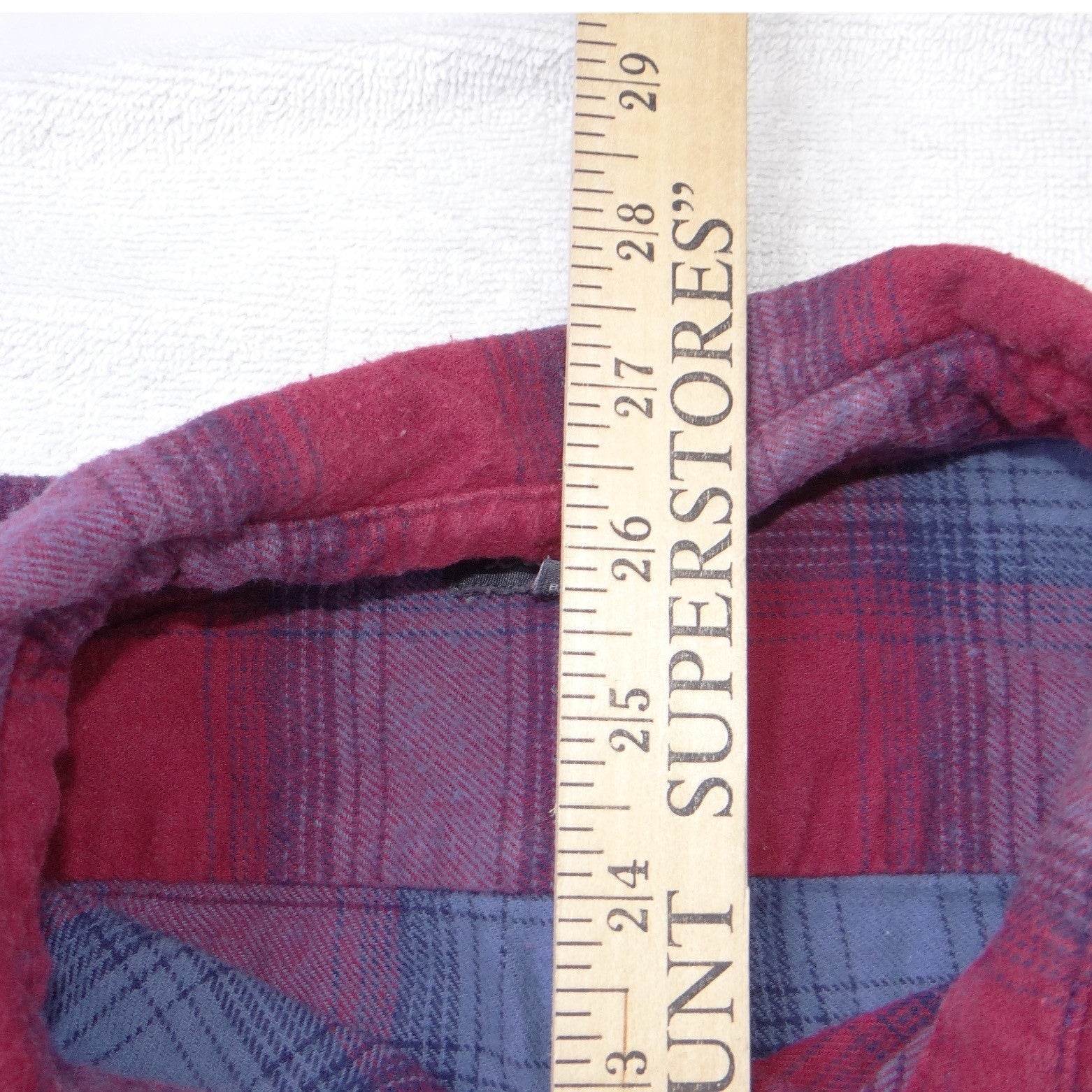 Eddie Bauer Mens Large Red Blue Plaid Flannel Button Down Shirt Long Sleeve