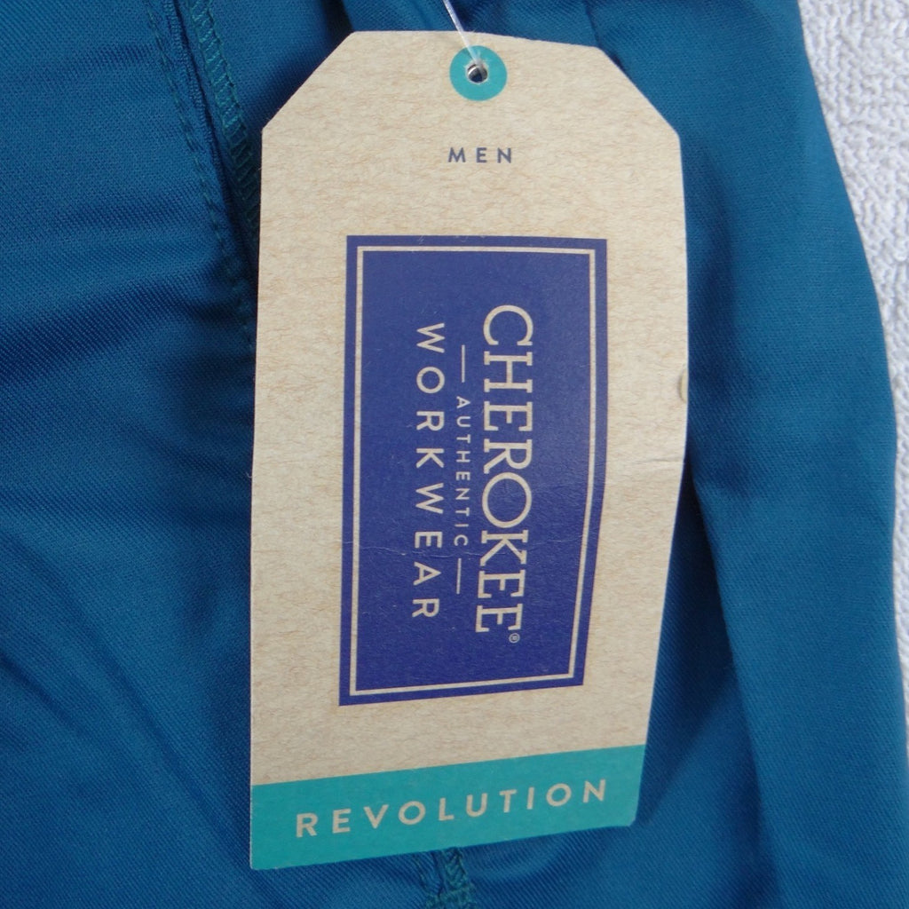 Cherokee Workwear Revolution Mens Scrub Pants Caribbean Blue Small Short