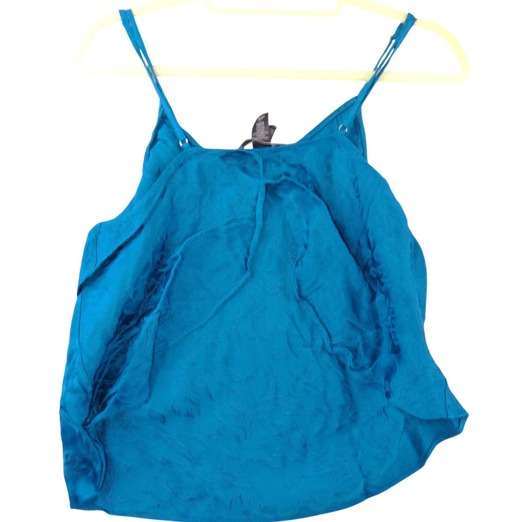 Victoria's Secret Teal Blue Floral Jacquard Camisole Top V-Neck Large
