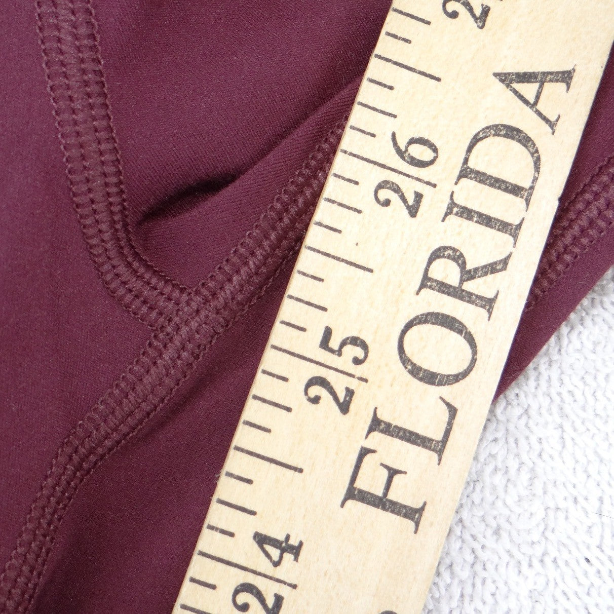 90 Degree by Reflex Womens High Rise Leggings Burgundy 7/8 Length