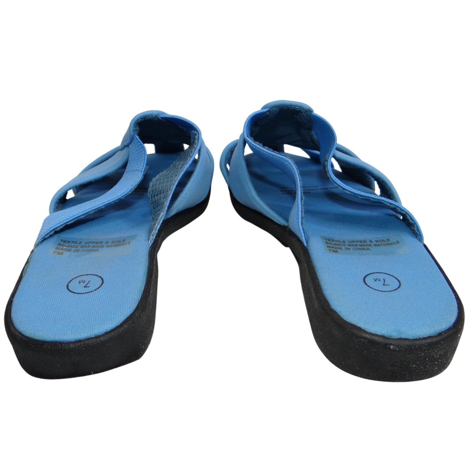 New DeadStock Womens Light Blue Gladiator Style Comfort Slides Sandals Size 7M