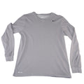 Nike Dri-FIT Mens Long Sleeve Training Shirt Grey Athletic Cut Large