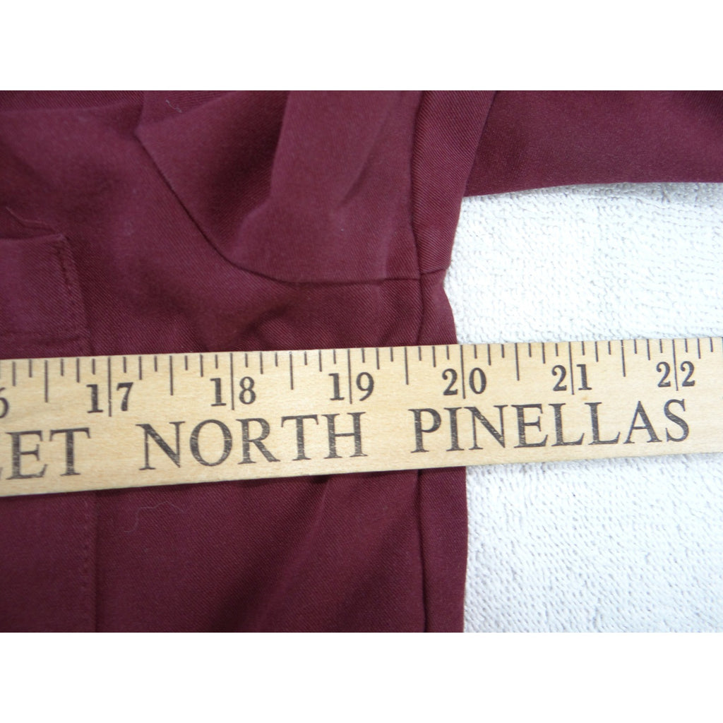FIGS Technical Collection Women Maroon Burgundy V-Neck Scrub Top XS