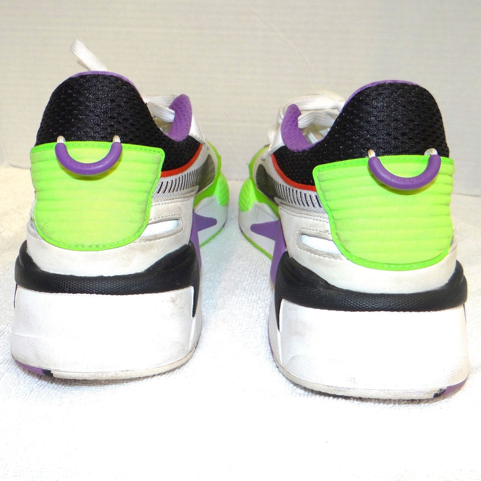 Puma RS-X Hard Drive White Lime Green Purple Black Sneakers 372715-02 Mens 11